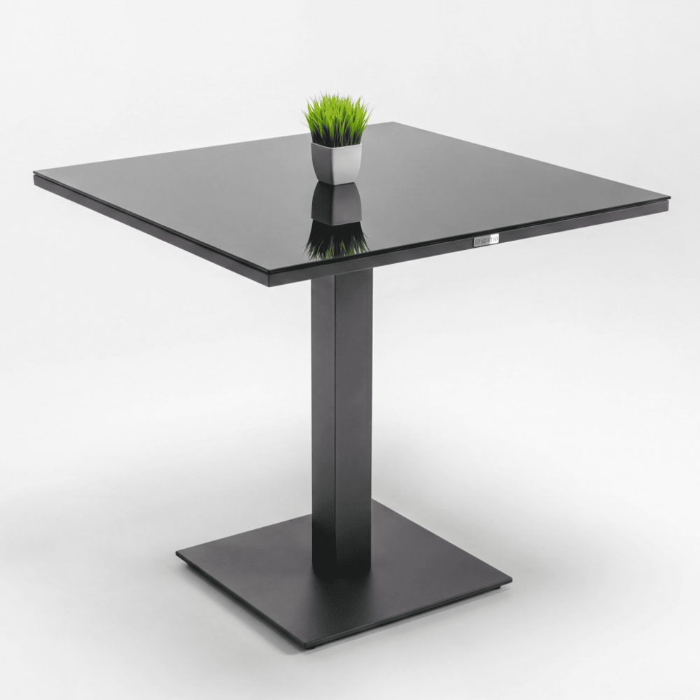 Стол обеденный КАНА алюминий, стекло 80x80 см (1 ножка)