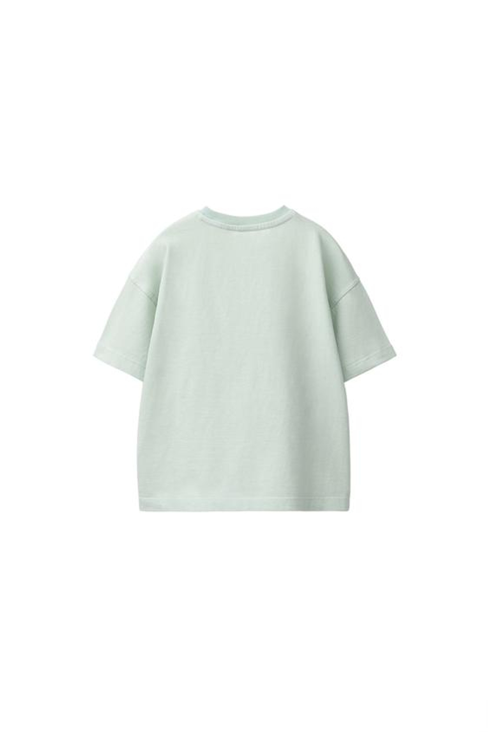 ZARA ОДНОТОННАЯ ФУТБОЛКА, ЛИНЯЛЫЙ ЗЕЛЕНЫЙ