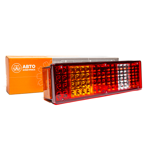 Фонарь задний, КамАЗ, МАЗ, УРАЛ, правый, светодиодный, с боковым габаритом, со светоотражателем, байонетный разъем по центру, 24 В