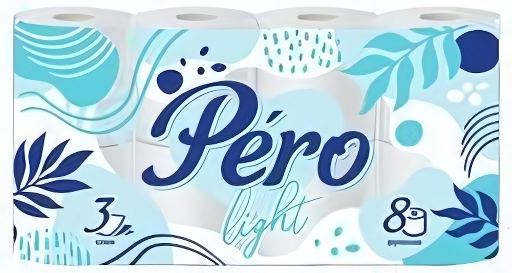 Туалетная бумага Pero Light 3сл 8рул, белый цв.