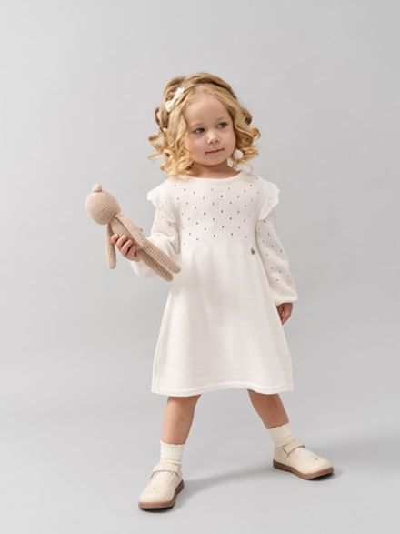 Платье вязаное "Молоко" 0+
