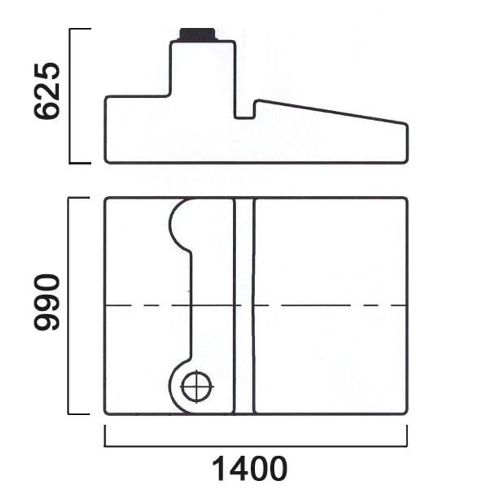 Промывочный бак с горловиной слева Анион(1400x990x625см;желтый) - арт.559580