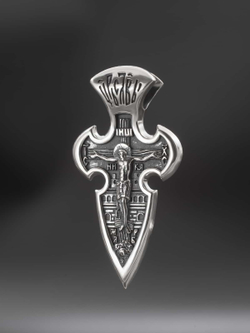 Крест православный "Архангел Михаил" из серебра