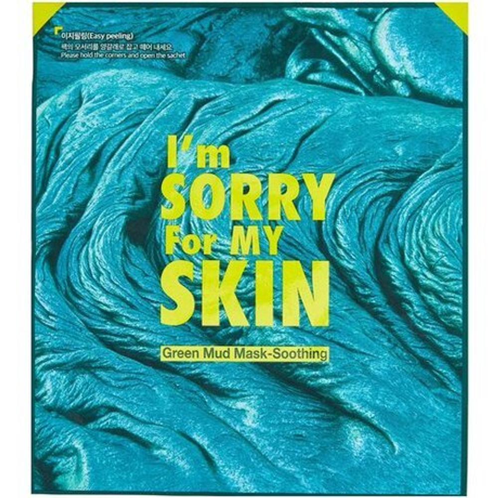 Маска тканевая с зеленой глиной I'm Sorry For My Skin Green mud mask-soothing, 18 мл