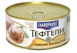 ТЕФТЕЛИ ГЛАВПРОДУКТ В СМЕТАННО-ТОМАТНОМ СОУСЕ 325ГР