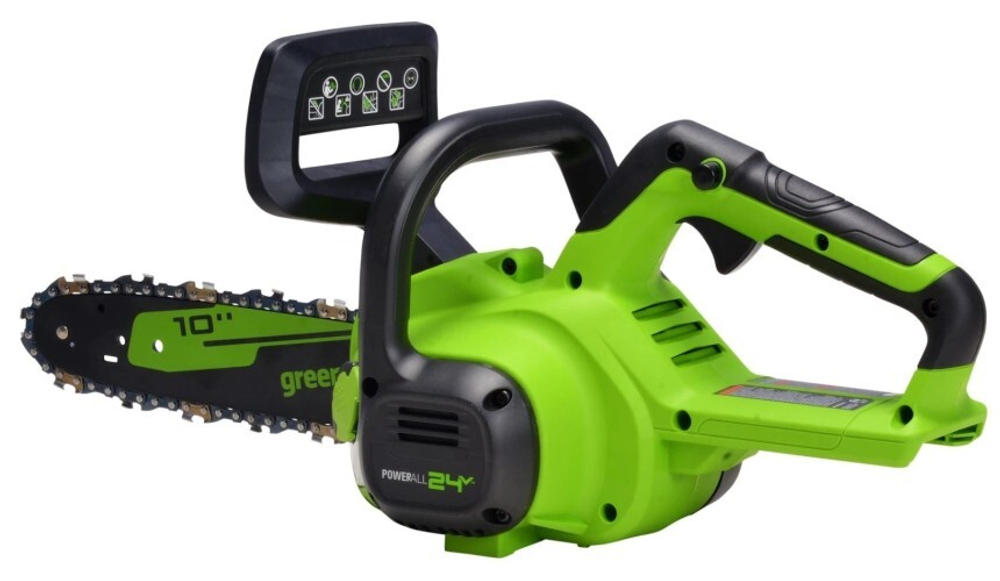 Пила цепная аккумуляторная GREENWORKS G24CS25 24V, 25см, АКБ 8Ач и ЗУ 2007707UH