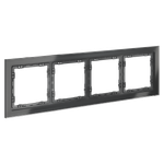 Рамка стеклянная на 4 поста, (графит, стекло) Voltum S70 VLS110407