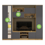 Готовая гостиная Woodville Бертелена дуб крафт серый, серый графит