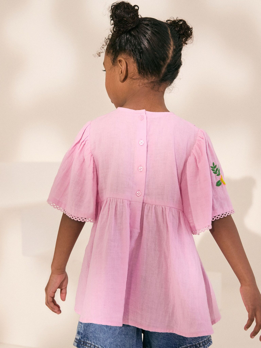 Блуза с вышивкой для девочки Next AC6-255, Розовый