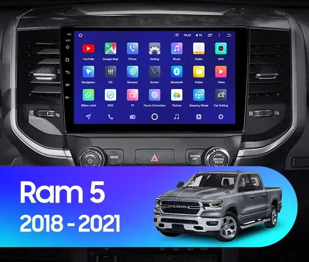 Магнитола для Dodge RAM 5 2018-2023+ - Carmedia SF-9265 QLed, Android 13, TS20, CarPlay, SIM-слот