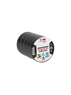 Изолента ПВХ 19ммх20м PRO150BLACK 150мкр проф. черн. ЭРА Б0027917