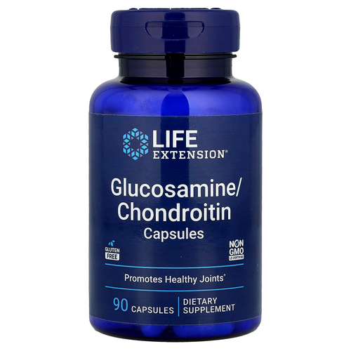 Life Extension, капсулы с глюкозамином и хондроитином, 90 капсул