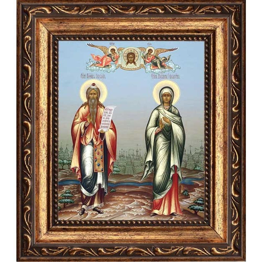 Пророк Захария и праведная Елисавета. Икона на холсте.