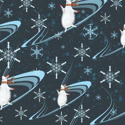 Белый мишка на коньках