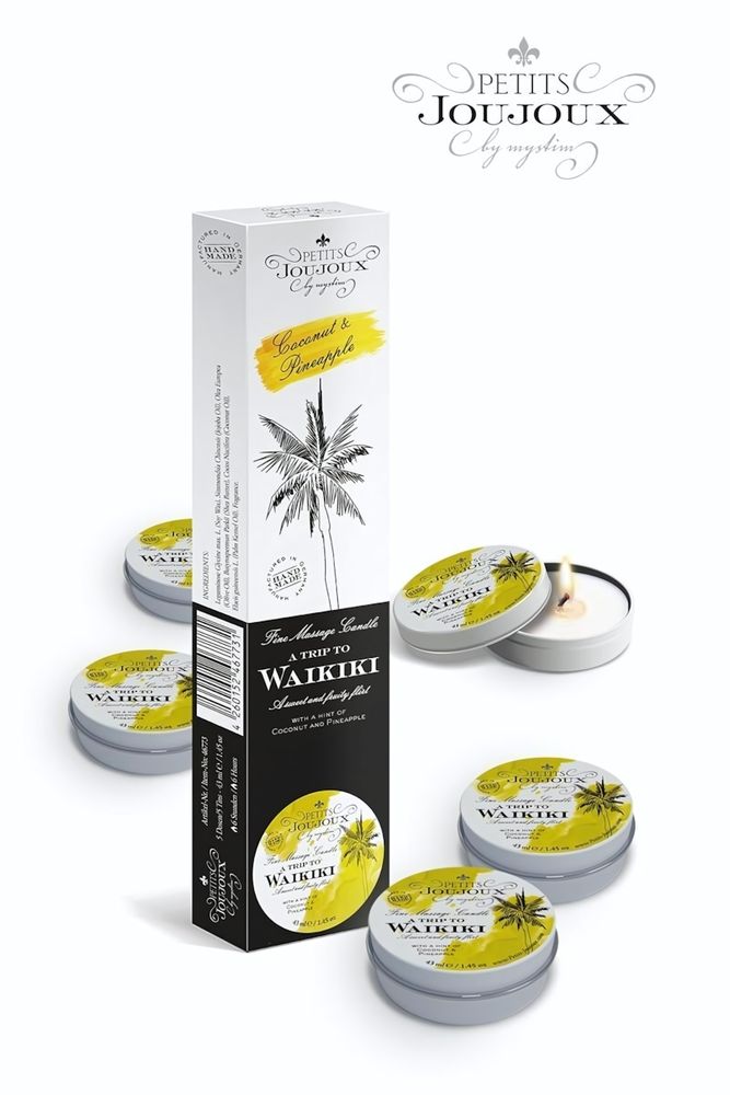 Набор из 5 свечей Petits Joujoux Waikiki Beach с ароматом кокоса и ананаса