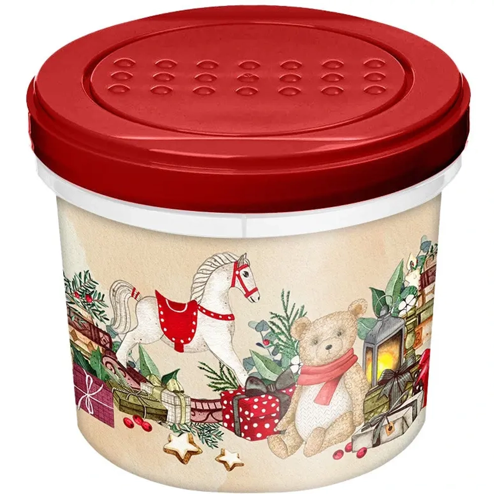 Банка с завинчивающейся крышкой 0,7л с декором «Игрушки» (микс)