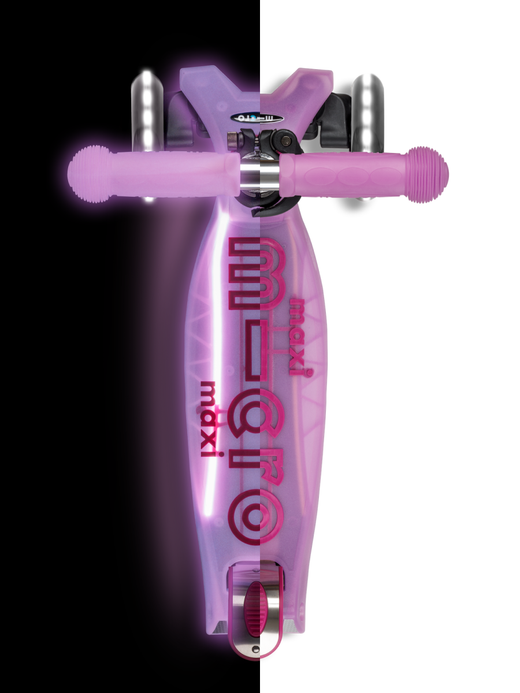 Самокат Maxi Micro Deluxe Glow Plus (светящийся) LED яркий сиреневый