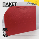 Пакет подарочный 55х45х20см Фигуры и узоры "Узор" (Красный)