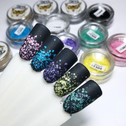 Zoo nail Конфетти "Хлопушка" для дизайна ногтей, сиреневые