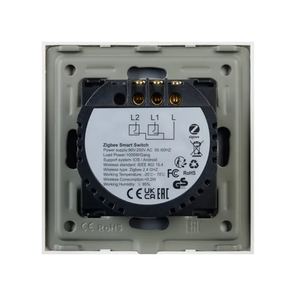 Выключатель сенсорный SWT-OMALI-S02-ZB-GD (250V, 10A, Zigbee) (Arlight, Стекло) 050038