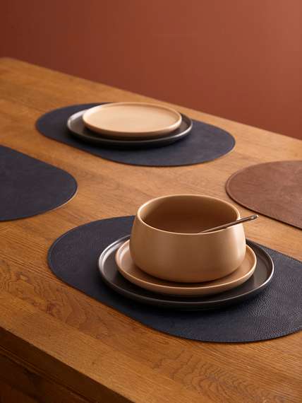 Набор из 4-х двухсторонних сервировочных салфеток pool, 30х45 см, синий/коричневый