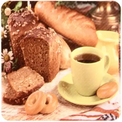 Салфетка на стол 43*28см в наборе 6+6шт «Завтрак»