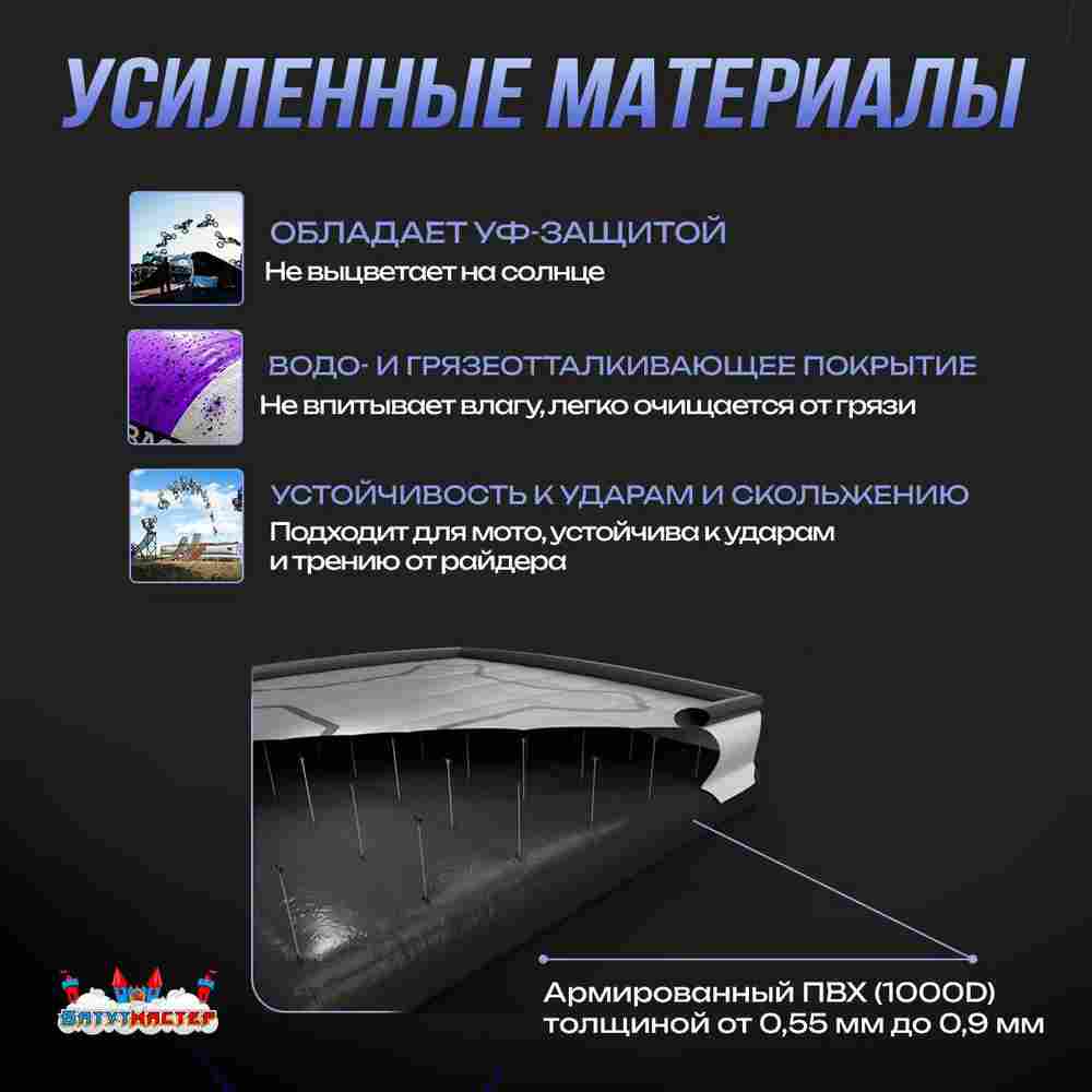 Надувная подушка «LandBag» для байк-прыжков и трюков, 8×8×2,5 м