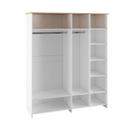 Шкаф для одежды распашной с полками и штангой Дуб крафт золотой/Белый 183,4х52,3х210 см