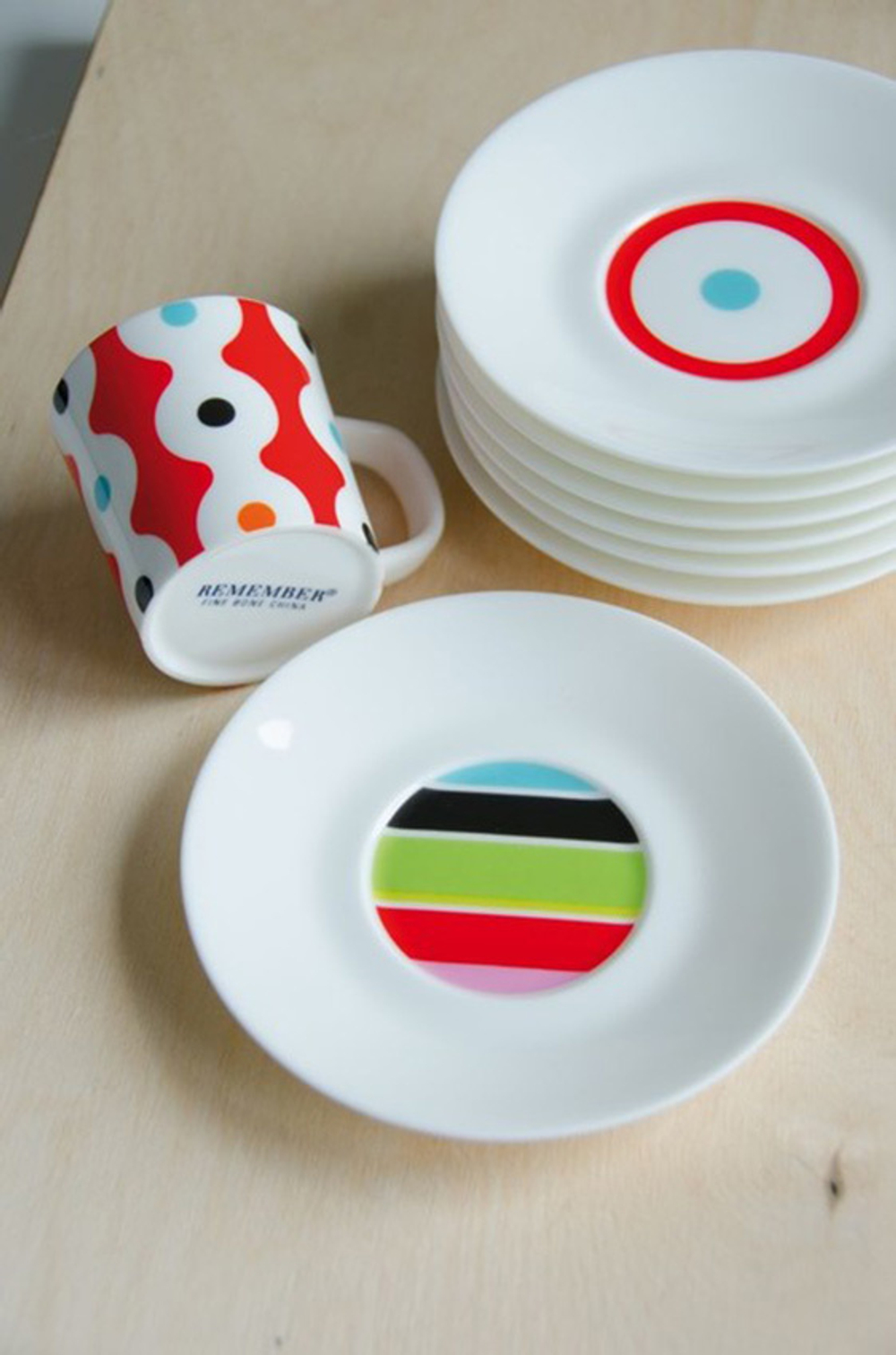 Чашка для эспрессо с блюдцем remember, black stripes, 75 мл