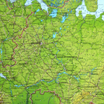 Карта России физическая 101х70 см 1:8 5М с ламинацией интерактивная европодвес BRAUBERG (5 штук в упаковке)