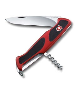 Нож перочинный VICTORINOX RangerGrip 52, 130 мм, 5 функций, с фиксатором лезвия, красный с чёрным
