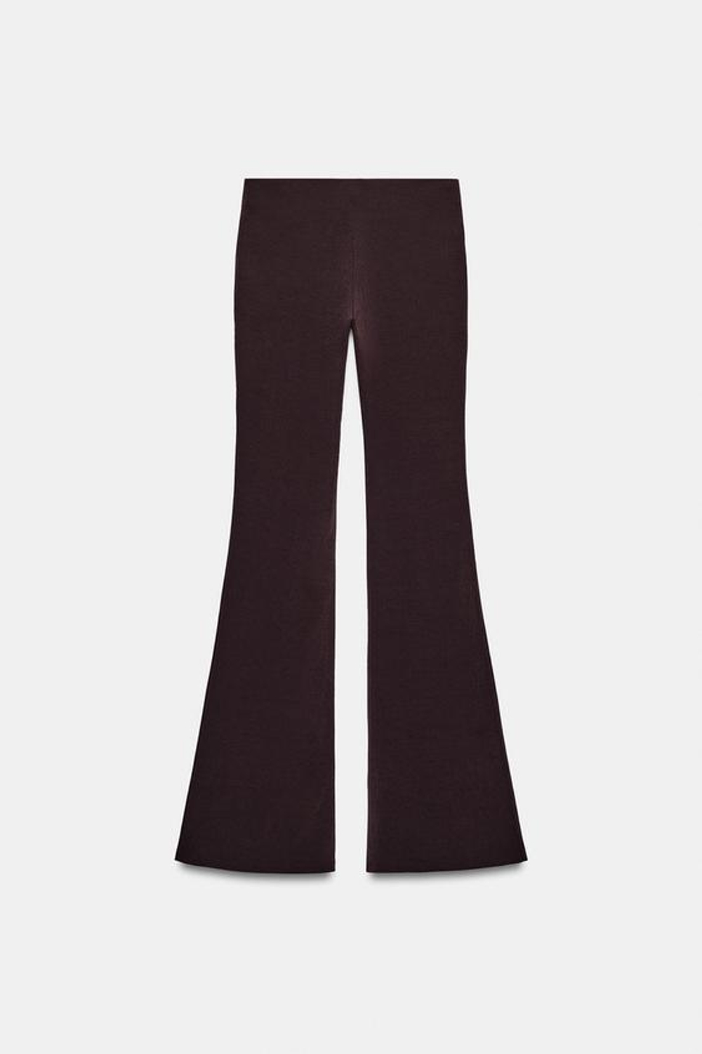 ZARA РАСКЛЕШЕННЫЕ БРЮКИ СТРЕТЧ, ТЕМНО-КОРИЧНЕВЫЙ