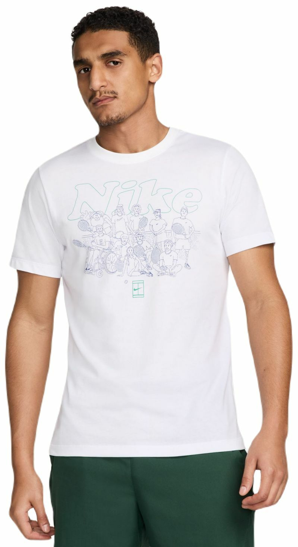 Мужская теннисная футболка Nike Court Dri-Fit Printed T-Shirt - white