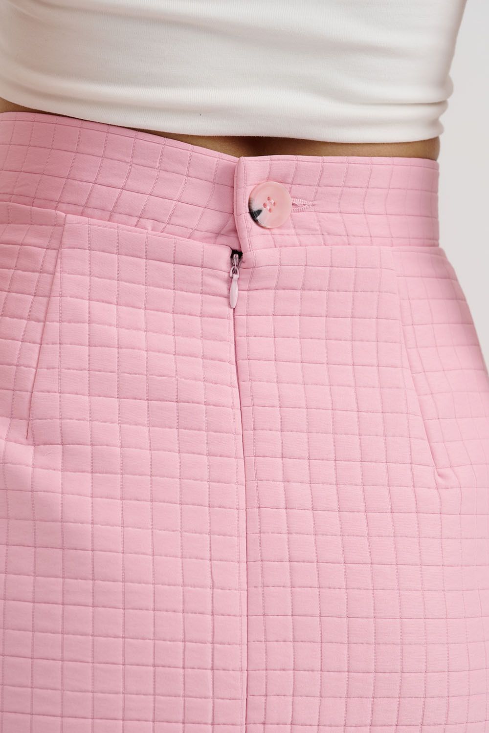 Юбка мини со стежкой розового цвета