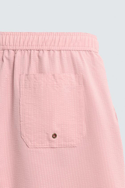ZARA ДЛИННЫЕ ПЛАВКИ ИЗ ЖАТОЙ ТКАНИ, РОЗОВЫЙ