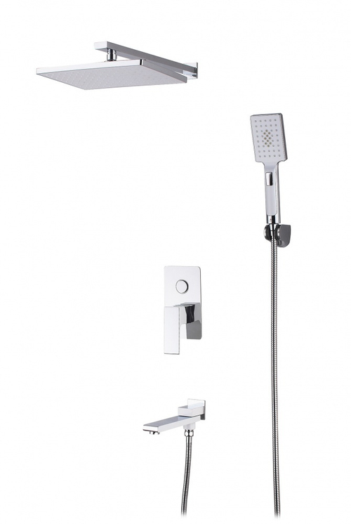 28065-F Встроенный смес для душа с 3-функ. (бел.+хром) "GANZER"  (6/1шт)