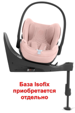 Коляска Cybex Coya Rosegold Frame Cloud T i-Size Peach Pink Plus Leaf Green с дождевиком и бампером