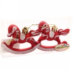 Ёлочная игрушка «Лошадка» 6*8 см (набор 2 шт), красный