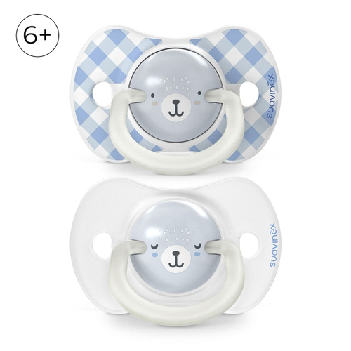 Набор пустышек Suavinex Night&Day Wild синий 6-18 мес, 2 шт