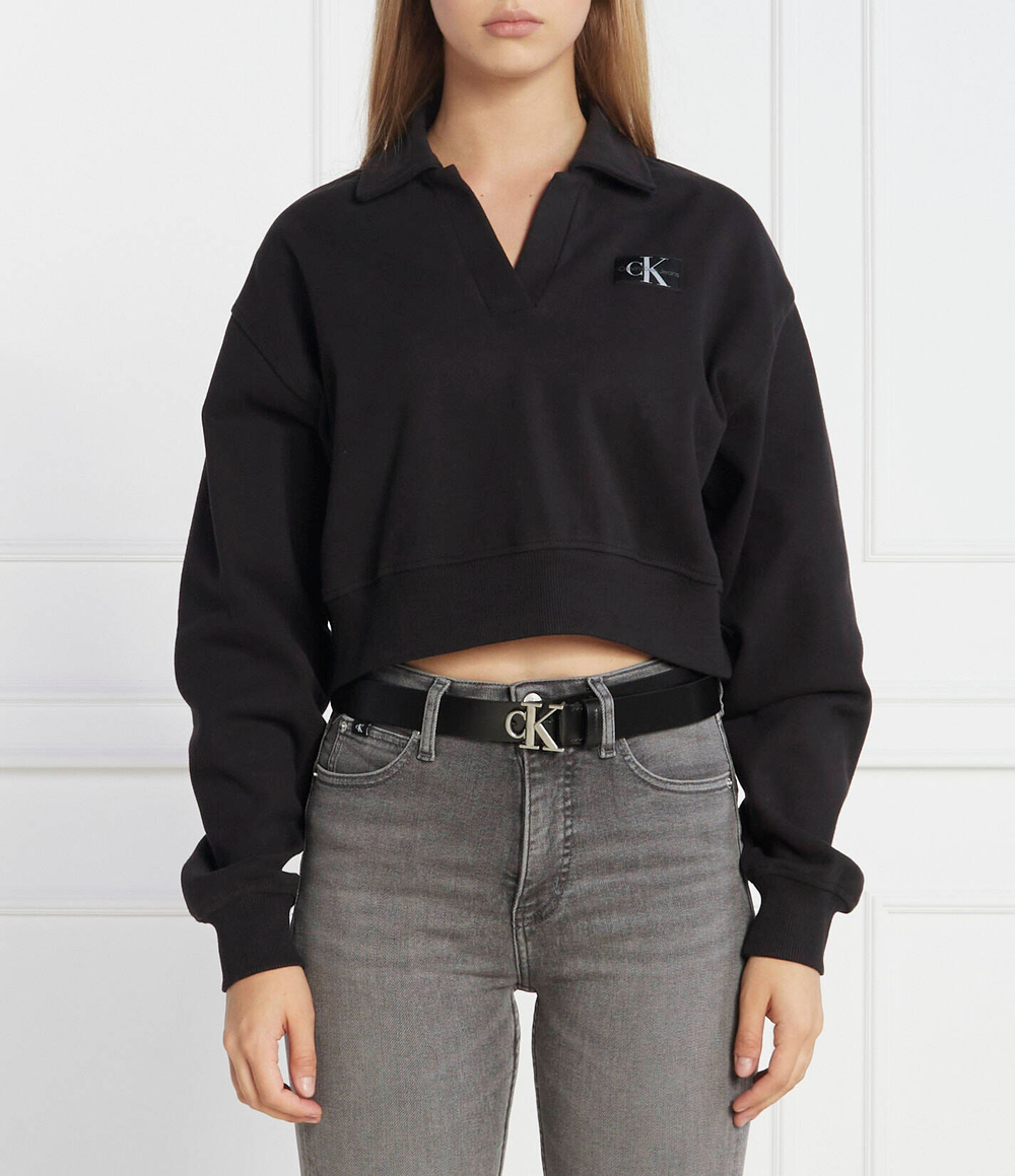Худи LABEL ПОЛО COLLAR CALVIN KLEIN JEANS - черный(J20J222232)