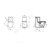 Чаша унитаза горизонтальный выпуск без сиденья белая CONNECT SPACE Ideal Standard E119501
