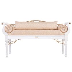 Банкетка Флоренция Премиум Белый Каледония Даймонд Айвори Амбер