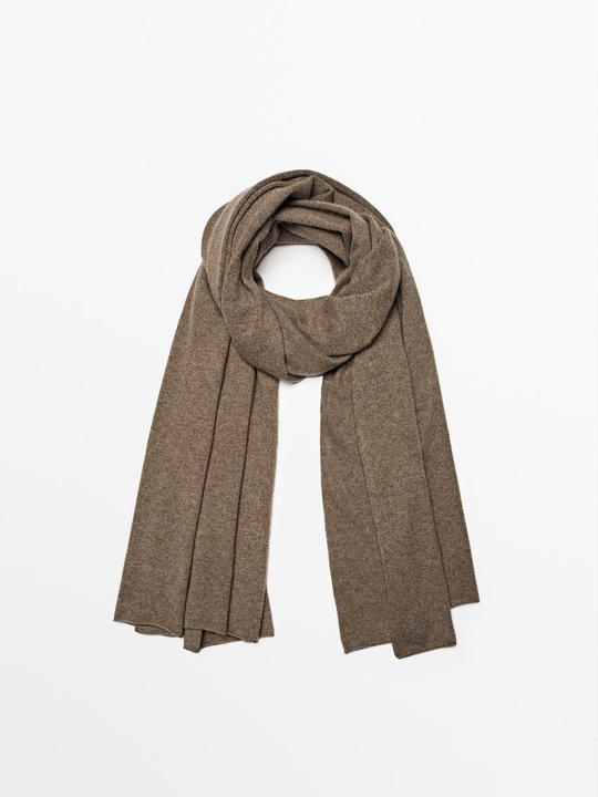 Massimo Dutti Шарф из 100% кашемира, песочный