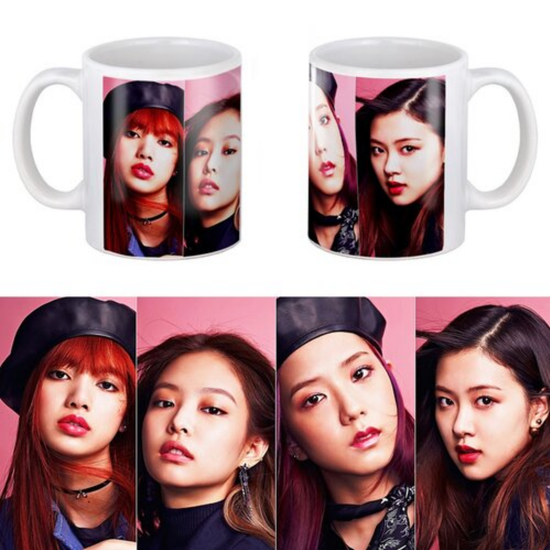 Кружка керамическая Black Pink на розовом фоне 2, 330 мл