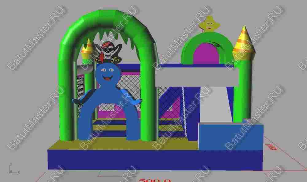 Коммерческий надувной батут "Осьминог"