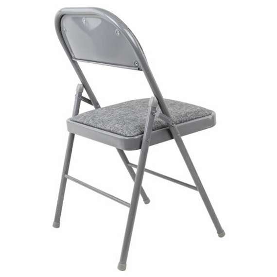 Стул складной BRABIX "Golf Plus CF-003 КОМФОРТ", серый каркас, серая ткань, 532890