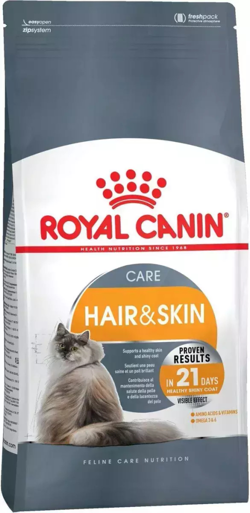 Сухой корм Royal Canin Hair & Skin Care для поддержания здоровья кожи и шерсти кошек, 400 г
