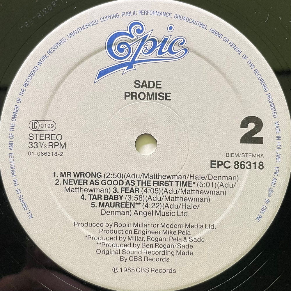 Sade - Promise (Голландия 1985г.)