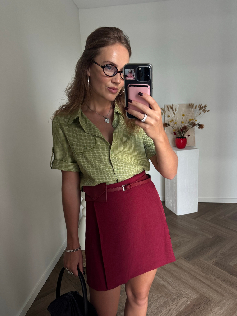 Рубашка Anthropologie травяной