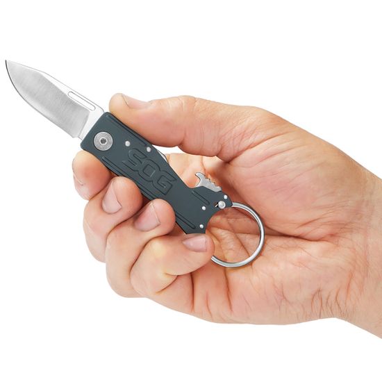 Складной нож SOG, KT1004 KeyTron Urban Gray c клинком из стали 5Cr15MoV, рукоять Stainless Steel